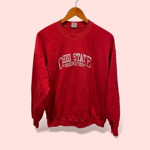 Vintage 80s-90s Jerzees red Ohio State Buckeyes embroidered logo sweatshirt
